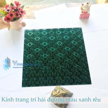 Kính trang trí Hải Đường Xanh Rêu