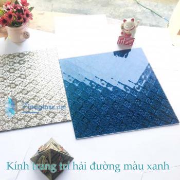 Kính trang trí Hải Đường Màu Xanh Ngọc