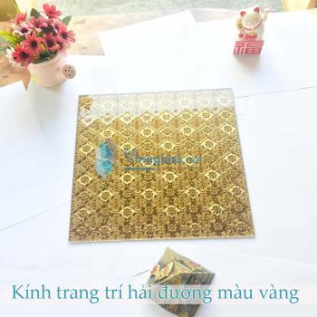 Kính trang trí Hải Đường Màu Vàng